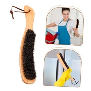 TOPPERFUN Dust Brush Whisk Broom Cleaning Scrub Brush Hand Broom Wood Brush Clothes Brush Garment Brush Wooden Handle Cleaning Brush Wooden Handle Brush Hat Cleaning Brush Horsehair