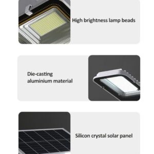 ZXXHNNAIH 300W Solar Street Light, LED Solar Street Lights Outdoor Waterproof, Dusk to Dawn Bright Street Lights Solar Powered with Remote Control for Parking Lot Patio,Yard and Garage