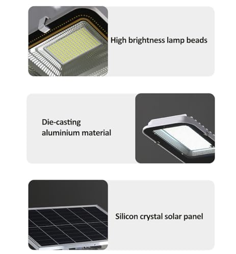 ZXXHNNAIH 300W Solar Street Light, LED Solar Street Lights Outdoor Waterproof, Dusk to Dawn Bright Street Lights Solar Powered with Remote Control for Parking Lot Patio,Yard and Garage