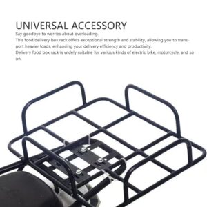 Jiawu Food Delivery Box Rack Rear Grille, Delivery Food Bag Rack Universal for Electric Bike Motorcycle, Strong Bearing Delivery Box Rack for Top Box Food Delivery Bag