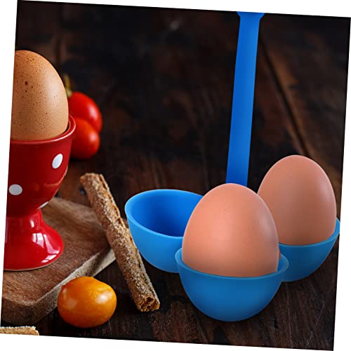 Unomor 3 Pcs Egg Boiling Gadget Hard Boiled Egg Maker Steamed Egg Cup Egg Cooker Cup Oven Egg Cooker Kitchen Utensil for Egg Boiling Microwave Egg Poacher Poached Egg Maker Orange