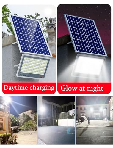 ZXXHNNAIH Solar Street Light IP67 Waterproofr Solar Parking Lot Lights, with 16.4ft Cable and Remote Control Solar Shed Light,for Yard Gazebo Shed Barn