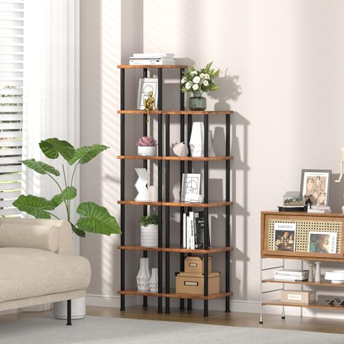 Homedawn 5-Tier Corner Shelf & 5-Tier Ladder Shelf with Steel Frame