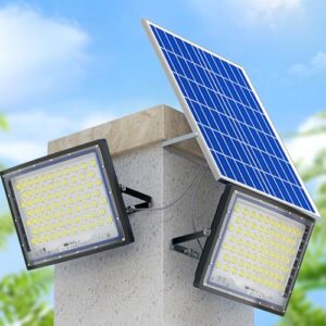 ZXXHNNAIH Solar Street Light IP65 Waterproof Solar Street Lights Outdoor,with 16.4ft Cables Street Solar Light,Easy-to-Install for Basketball Court Backyard