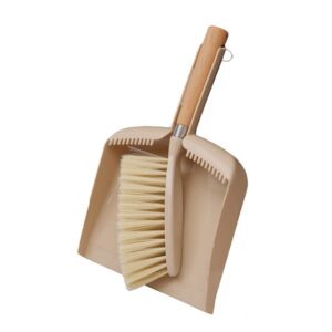 foytoki 1 set 2pcs desktop dustpan computer keyboard cleaner small hand mini cleaning brush tiny broom dustpan kit broom outdoor miniature dustpan and brush home dust remover pp beige