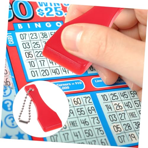 Abaodam 20 Pcs Multi-use Plastic Scraper Tool Efficient Lotto Ticket Scratcher Portable Label and Film Remover Plastic Scraper Hanging Keychain