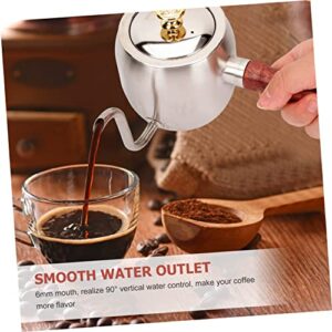 VINTORKY Wooden Handle Coffee Pot Japanese Tea Pots Hand Drip Coffee Pot Coffee Server Thermal Carafe Coffee Maker Coffee Kettle Coffee Makers Espresso Stainless Steel