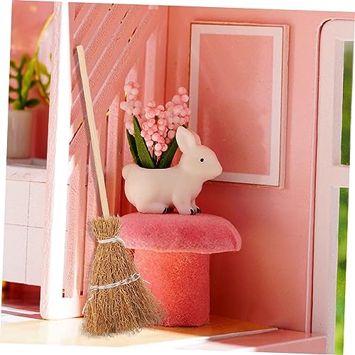 ORFOFE 15pcs Wood Miniature Cleaning Tool Small House Ornament Mini House Brooms Small House Decor Broom