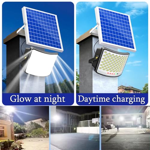 ZXXHNNAIH Solar Street Light IP67 Waterproof Solar Parking Lot Lights, with 16.4ft Cables Street Solar Light,Dusk to Dawn Easy-to-Install for Basketball Court