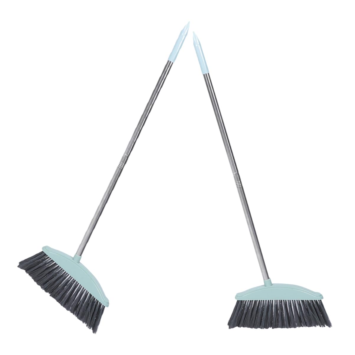 Cabilock 2pcs Stainless Steel Broom Cleaning Supplies Heavy-Duty Broom Market Broom Sweeping Broom Indoor Outdoor Broom Long Handle Broom Hard Broom Household Cleaning Supply Blue Plastic