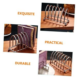 Garneck Sandwich Bread Holder Desktop Stand Household Toast Rack Oven Accessories Tabletop Grill Toast Storage Stand Desktop Toast Stand Kitchen Lid Organizer Silver Stainless Steel