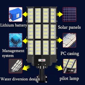 ZXXHNNAIH Solar Street Light IP66 Waterproof Solar Parking Lot Lights 3800LM-8080L Can be selecte,for Basketball Court Patio