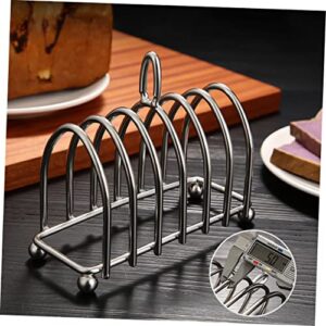 Garneck Sandwich Bread Holder Desktop Stand Household Toast Rack Oven Accessories Tabletop Grill Toast Storage Stand Desktop Toast Stand Kitchen Lid Organizer Silver Stainless Steel