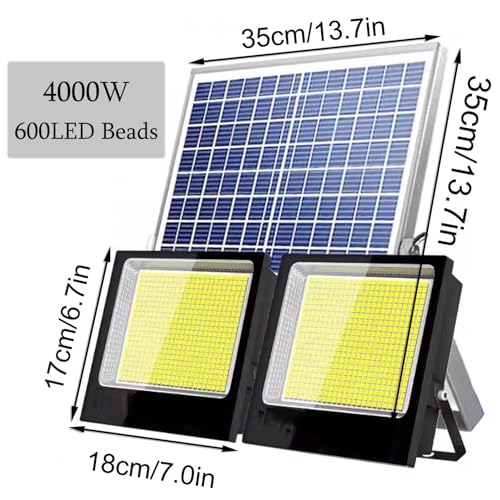 ZXXHNNAIH Solar Street Light IP66 Waterproof Street Solar Light,with 19 Ft Cables Light Sensor Solar Light,for Basketball Court, Road, Yard