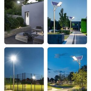 ZXXHNNAIH Solar Street Light IP65 Waterproof Solar Street Lights with Adjustable Solar Panels Can be remotely Controlled,for Basketball Court Parking Lot