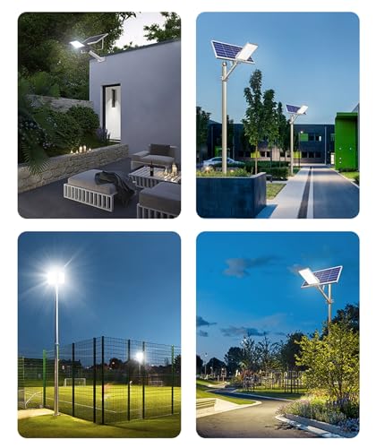 ZXXHNNAIH Solar Street Light IP65 Waterproof Solar Street Lights with Adjustable Solar Panels Can be remotely Controlled,for Basketball Court Parking Lot