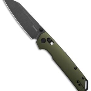 Kershaw Iridium Reverse Tanto Folding Pocket Knife, Sleek 3.4 inch D2 Steel Blade, DuraLock Locking Mechanism, Aluminum Handle, Designed in the USA (Green Aluminum/Black Stonewash)