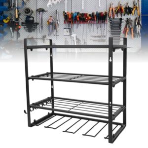 JOROBURO Power Tool Organizer, Professional Metal Construction Wall Mount Drill Holder, Extended Large Heavy Duty Drill Holder Utility Racks Shelf for Tool Room Workshop Garage