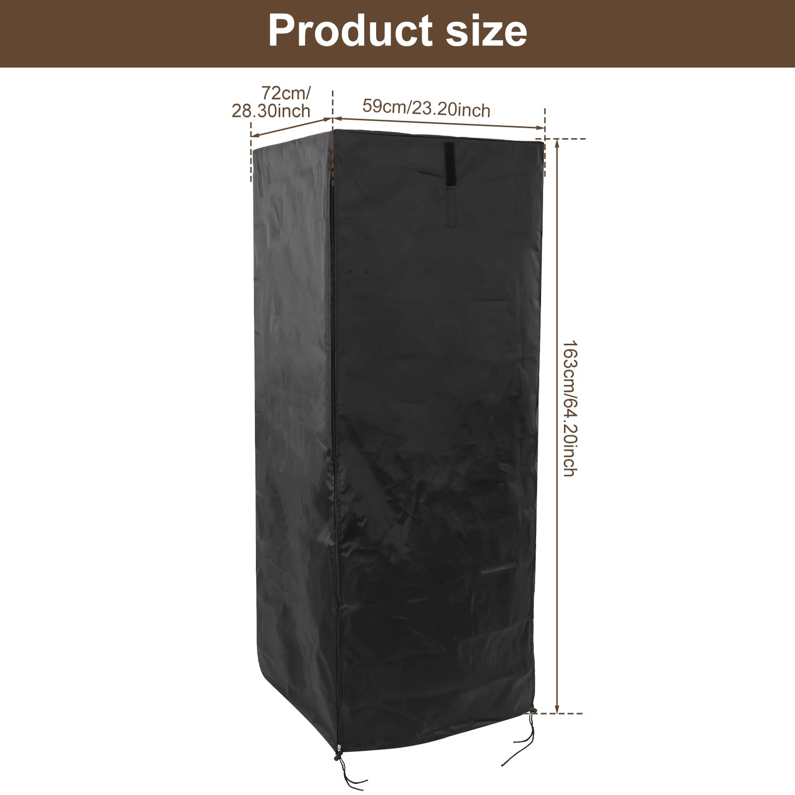 XYDHQS Bread Rack Cover with Zipper, Bakery Rack Cover, Keeping Fresh Pan Bun Rack Cover, 23"x28"x64" Bakery Single Rack Covers Waterproof and Dustproof, Black