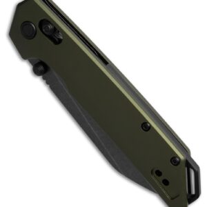 Kershaw Iridium Reverse Tanto Folding Pocket Knife, Sleek 3.4 inch D2 Steel Blade, DuraLock Locking Mechanism, Aluminum Handle, Designed in the USA (Green Aluminum/Black Stonewash)