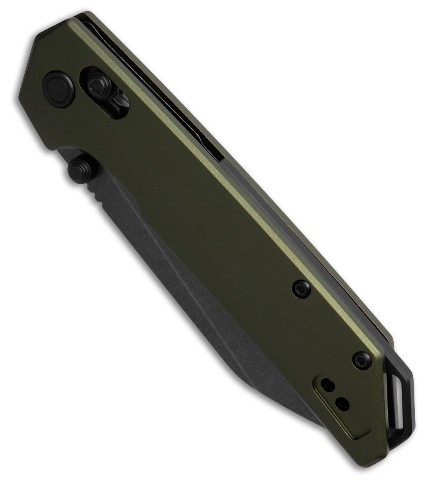 Kershaw Iridium Reverse Tanto Folding Pocket Knife, Sleek 3.4 inch D2 Steel Blade, DuraLock Locking Mechanism, Aluminum Handle, Designed in the USA (Green Aluminum/Black Stonewash)