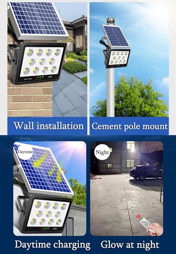 ZXXHNNAIH Solar Street Light IP65 Waterproof Solar Parking Lot Lights,with 19.6ft Cable,Motion Sensor Dusk to Dawn Easy-to-Install for Barn Yard