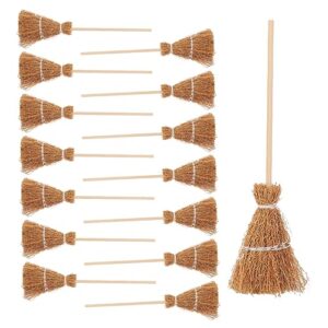 orfofe 15pcs wood miniature cleaning tool small house ornament mini house brooms small house decor broom