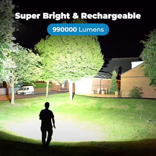 WENOTK Rechargeable Flashlights High Lumen 2 Pack, Super Bright Led Flashlight with 5 Modes & 12 H Run Time, Ipx6 Waterproof Powerful Handheld Flash Light for Home, Camping Emergencies