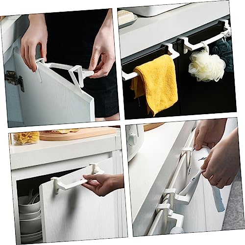 HOLIDYOYO 6pcs Door Hook Towel Hooks Towel Holder Over Door Towel Stand Over Door Towel Rack Cabinet Door Towel Hanger Arm Warmers Cabinet Hooks Kitchen Dish Cloth Storage Rod Towel Bar Abs