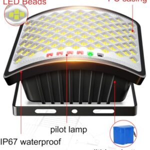 ZXXHNNAIH Solar Street Light IP67 Waterproof Solar Parking Lot Lights, with 16.4ft Cables Street Solar Light,Dusk to Dawn Easy-to-Install for Basketball Court