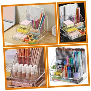 Garneck Stationery Organizer Acrylic Display Case Transparent Countertop Storage Rack Desk Drawer