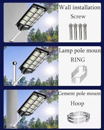 ZXXHNNAIH Solar Street Light IP66 Waterproof Street Solar Light Multiple Lighting Modes, Motion Sensor Wall Lights,for Basketball Court Parking Lot