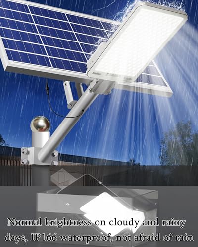 ZXXHNNAIH Solar Street Light IP65 Waterproof Solar Street Lights with Adjustable Solar Panels Can be remotely Controlled,for Basketball Court Parking Lot