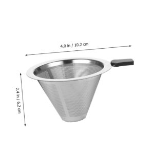 1 PC Coffee Filter Mesh Strainer Small Coffee Makers Manual Espresso Maker Stainless Drink Strainer Pour Tea Filter Reusable Residue Filter Coffee Strainer Black NAMOARLY