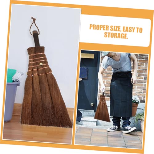 Cabilock 2pcs Small Broom Brush for Desk Counter Cleaning Broom Natural Hand Broom Counter Broom Wedding Broom Straw Broom Kitchen Countertop Broom Sweeper Broom Desk Broom Wood Light Brown