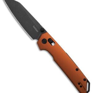 Kershaw Iridium Reverse Tanto Folding Pocket Knife, Sleek 3.4 inch D2 Steel Blade, DuraLock Locking Mechanism, Aluminum Handle, Designed in the USA (Bronze Aluminum/Black Stonewash)