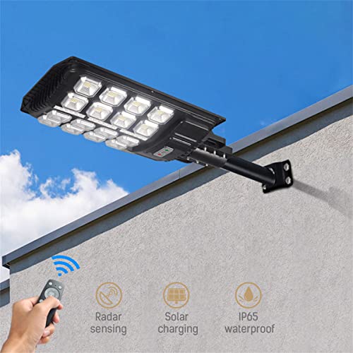 BLHKBAIKB Solar Street Light Outdoor,Dusk to Dawn 30000 Lumens Motion Sensor with Remote Control, IP67 Waterproof LED Solar Outdoor Light for Parking Lot,Garden,Street