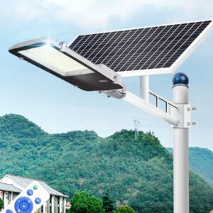 ZXXHNNAIH Solar Street Light IP165 Waterproof Solar Street Light with Pole,Easy Installation,Equipped with a Remote Control for Remote Control,for Yard