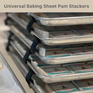 16Pcs Baking Sheet Stackers, Baking Sheet Stacking Clips, Universal Baking Sheet Pan Stackers, Layered Tray Holder Stackers, Stacking Cookie Tray Clips, for Restaurants, Kitchen (Black*16pcs)