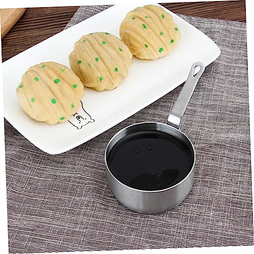 Hoement 1pc Cooking Frying Pan Sauce Cups Coffee Warmer Mini Butter Warmer Pot Butter Melter Dipping Sauce Bowls Small Pan Non Stick Pan Sauce Jug Induction Cookware Butter Melting Pan