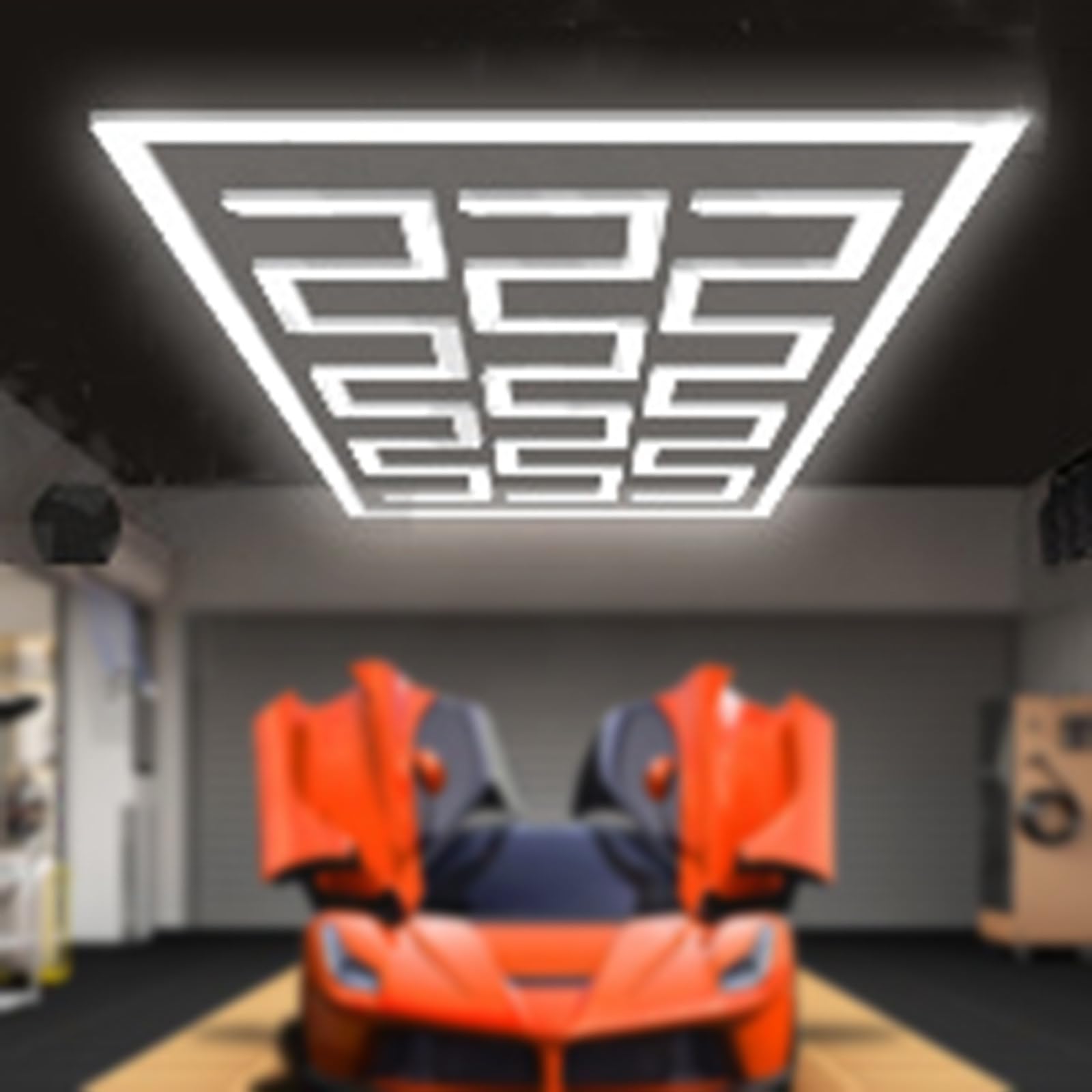 597W LED Garage Light, 6500K Super Bright Pure White LED Garage Workshop Lighting for Garage, Basement, Warehouse, Car Beauty Salon, Car Detailing Shop