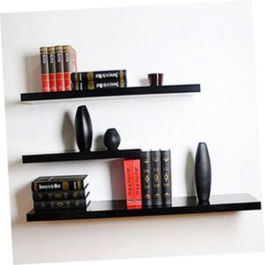 FUNOMOCYA Laminate Frame Decorative Floating Shelf Black Decor Wall Display Shelf Wall Floating Cube Wall Mounted Shelves Wall Hung Shelves Wall Hanging Rack Black Bookshelf White Wooden