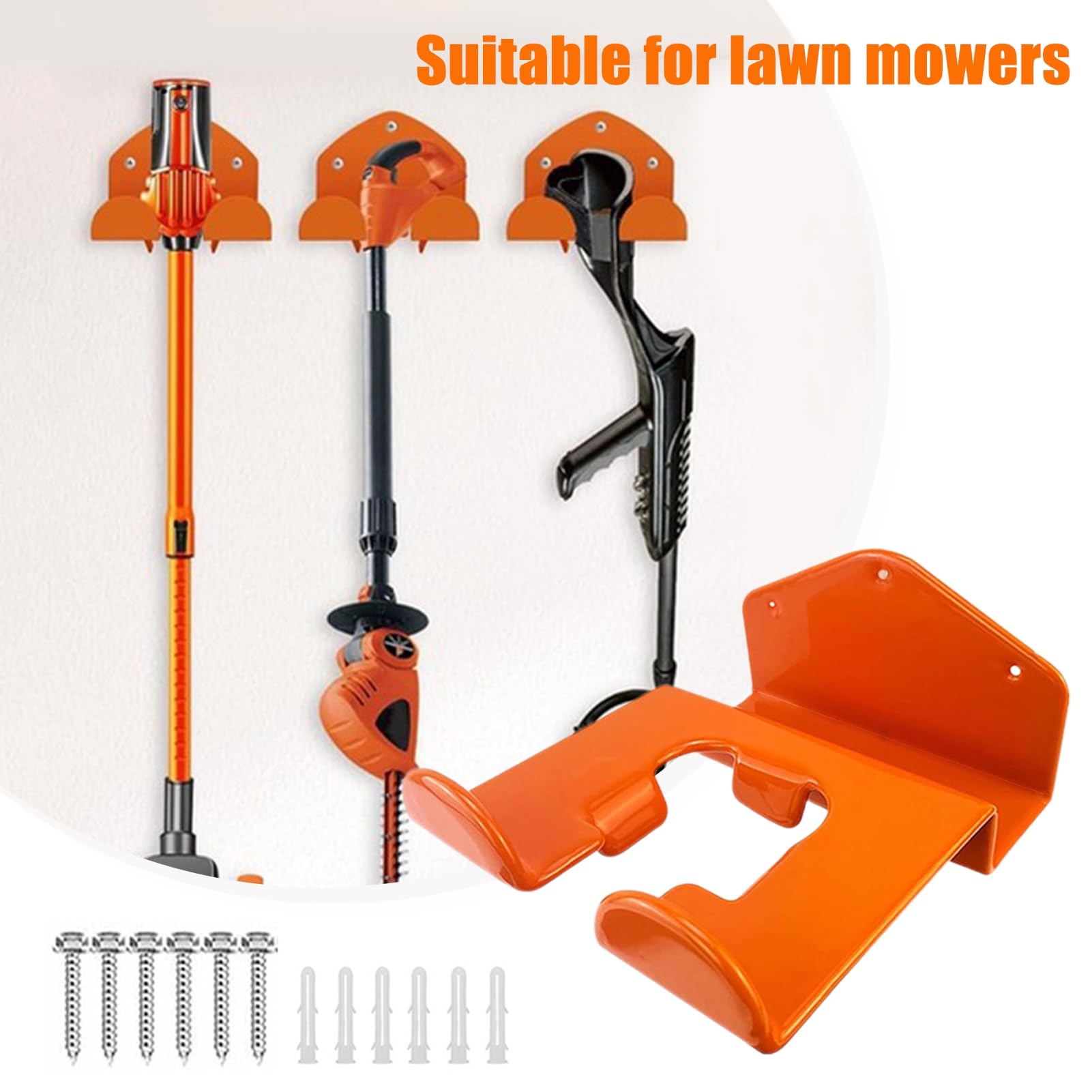 toxaaiwr Weedeater Hanger, 2Pcs Wall Mounted Grass Trimmer Racks, Heavy Duty Weed Wacker Hooks for Garage, Garage Organization, Easy Installation Heavy Duty Ladder Hooks Orange