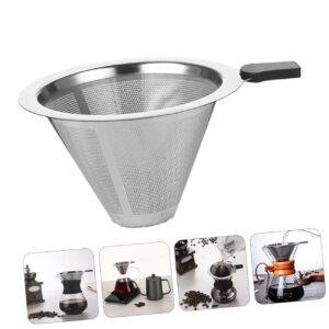 1 PC Coffee Filter Mesh Strainer Small Coffee Makers Manual Espresso Maker Stainless Drink Strainer Pour Tea Filter Reusable Residue Filter Coffee Strainer Black NAMOARLY