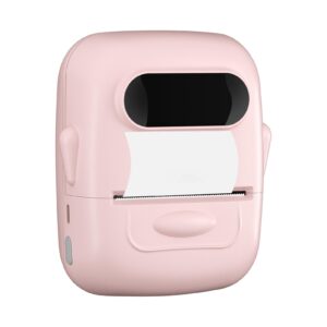 Yosoo Receipt Printer, Square Receipt Printer Portable with Connection Support Thermal Receipt Printer for Clear and Convenient Printing (Pink)