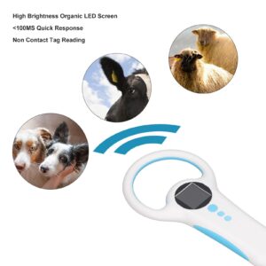 Pet Tag Reader Microchip Scanner LED Handheld Pet ID Scanner with 500 Data Storage Buzzer for Dog Pet Cat Pig Animal