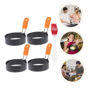 HOLIDYOYO Omelet Egg Cooker Rings Stovetop Egg Poacher Flip Cooker Round Egg Rings Egg Frying Tool Egg Cooking Rings Round Egg Fried Egg Ring Fried Egg Circle Egg Maker Silicone Case