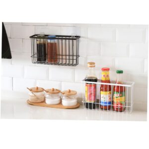 Hoement Bathroom Wall Organizer Bread Clear Container Bathroom Storage Rack Kitchen Wall Holder Heart Spoons Wrapping Paper Canister Hanging Basket Container for Cooling Wine Ledge White