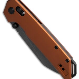 Kershaw Iridium Reverse Tanto Folding Pocket Knife, Sleek 3.4 inch D2 Steel Blade, DuraLock Locking Mechanism, Aluminum Handle, Designed in the USA (Bronze Aluminum/Black Stonewash)