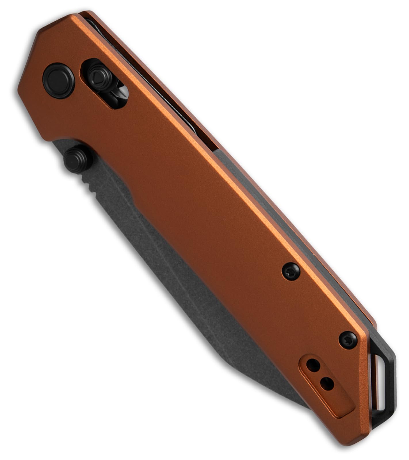 Kershaw Iridium Reverse Tanto Folding Pocket Knife, Sleek 3.4 inch D2 Steel Blade, DuraLock Locking Mechanism, Aluminum Handle, Designed in the USA (Bronze Aluminum/Black Stonewash)